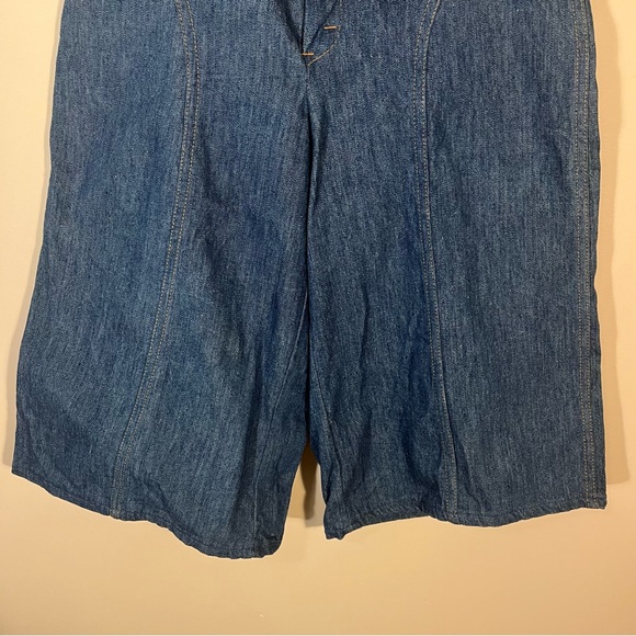 Vintage 70s Denim Wide Leg High Waisted Culottes Small - Picture 3 of 11